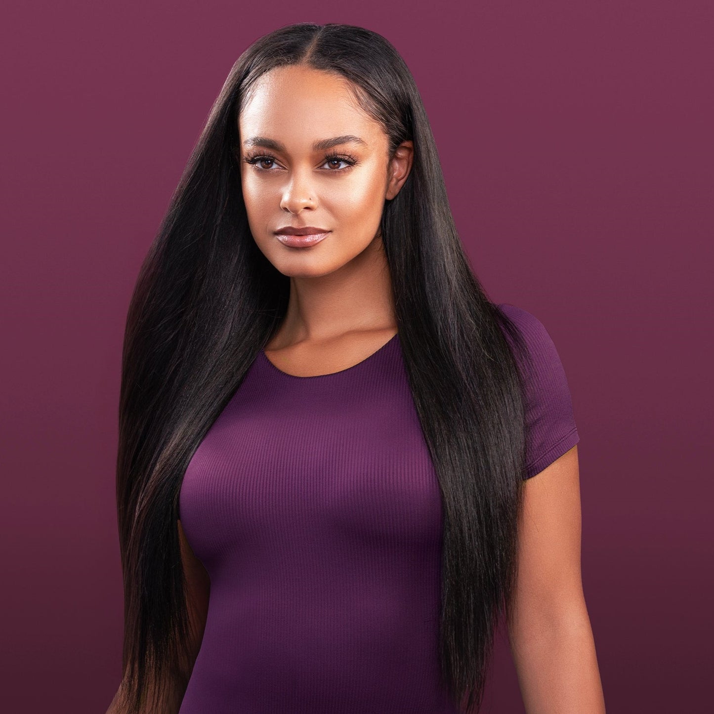 Dio U-Part Wig featuring sleek, straight hair with a polished texture, perfect for sophisticated and natural-looking styles.