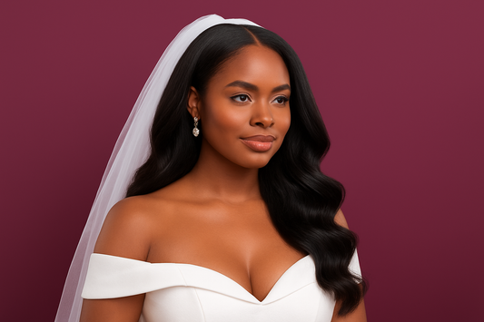 Wedding Hairstyles for Natural Black Hair: Fall Brides and Bridesmaids Natural bride with soft romantic waves blumbyteyonah