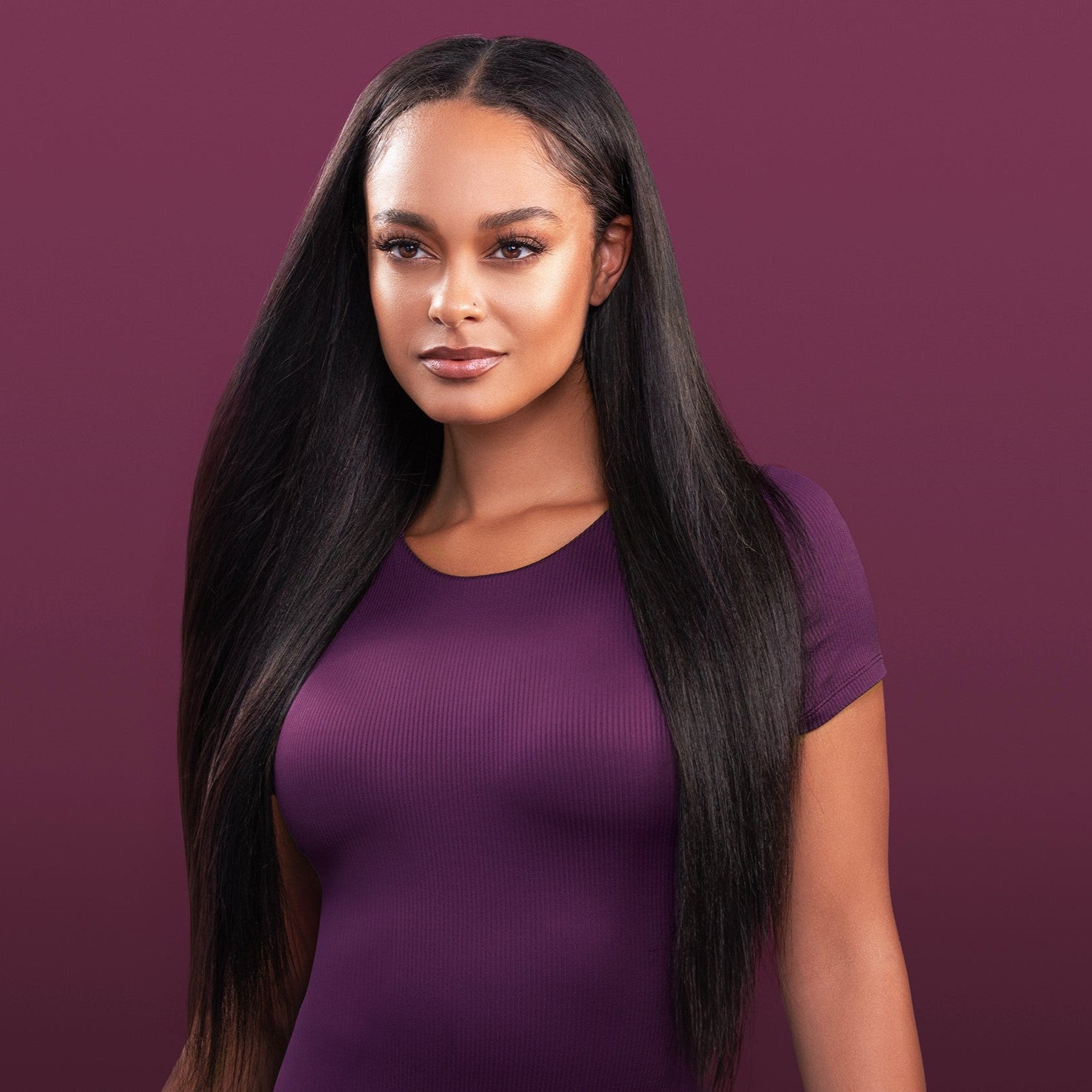 Dio U-Part Wig featuring sleek, straight hair with a polished texture, perfect for sophisticated and natural-looking styles.